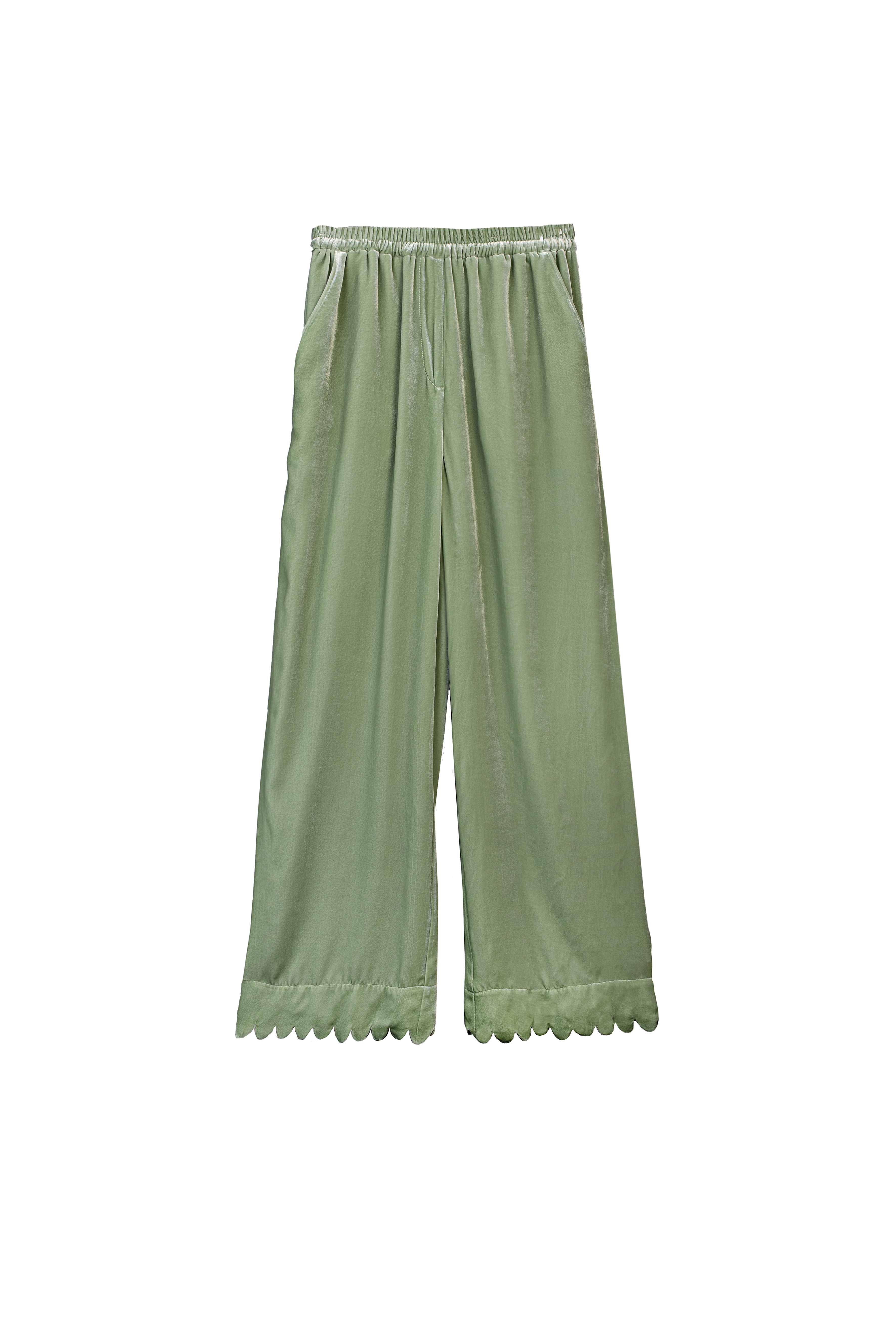 FERDI pistachio velvet scallop edge pants – HORROR VACUI