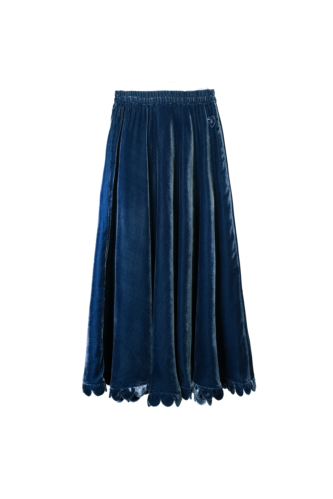 AMBER velvet scallop edge skirt