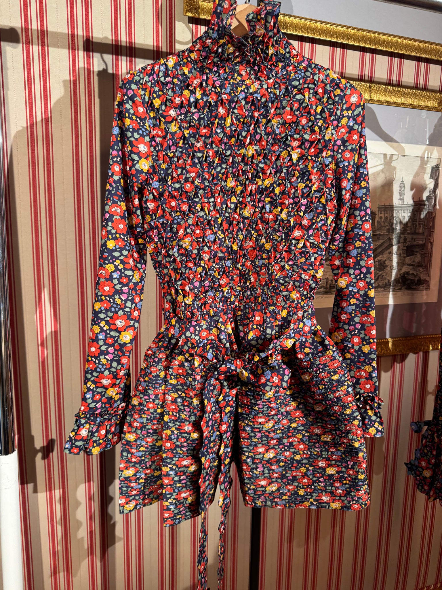 DELPHINE mini pin-tuck cotton dress