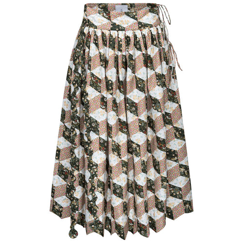 LUNA patchwork midi skirt
