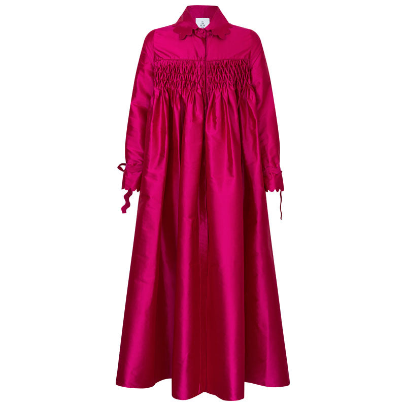 MIRA silk taffeta maxi evening coat