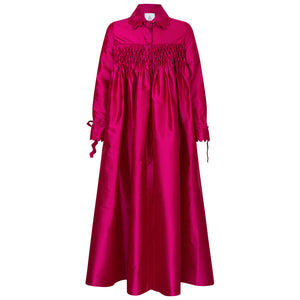 MIRA silk taffeta maxi evening coat