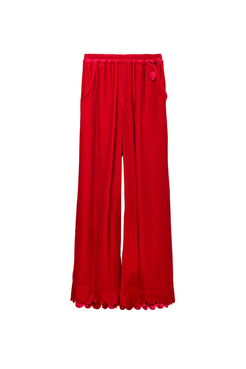 FERDI red velvet scallop edge pants