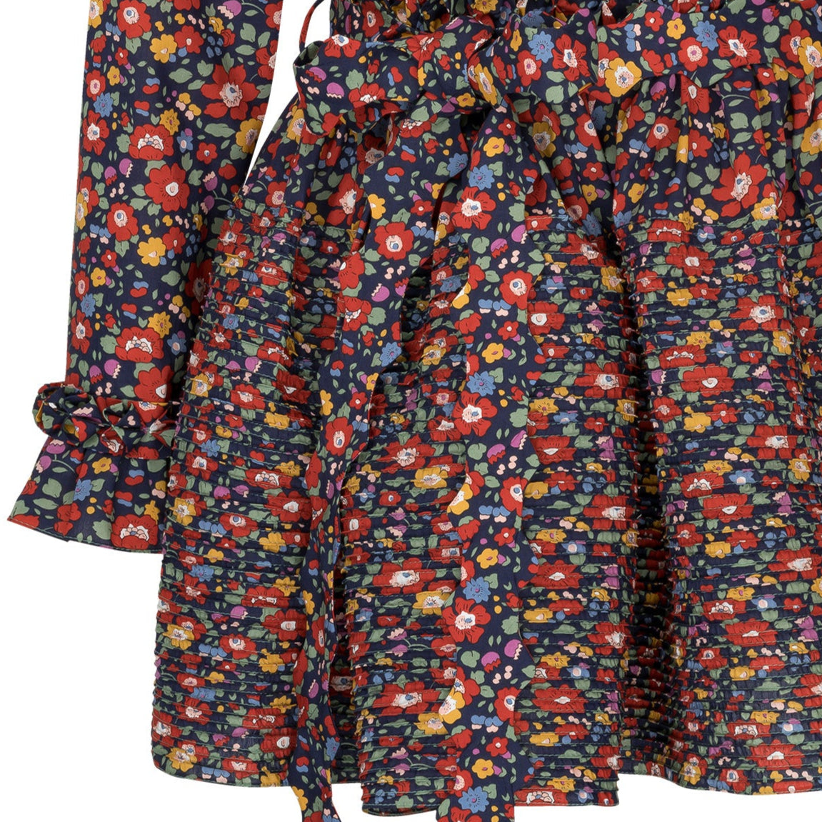 DELPHINE mini pin-tuck cotton dress