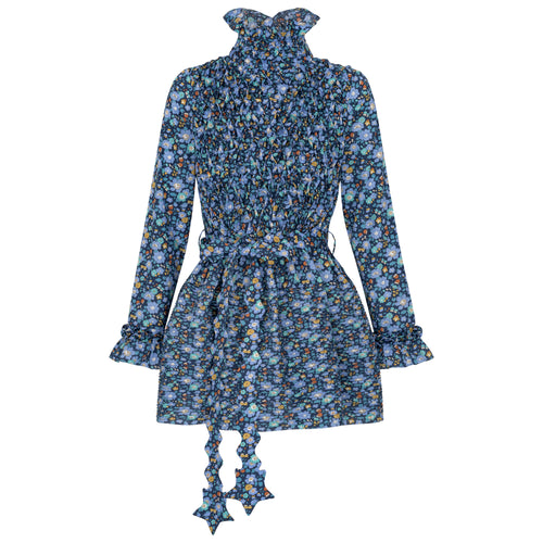 DELPHINE mini pin-tuck cotton dress