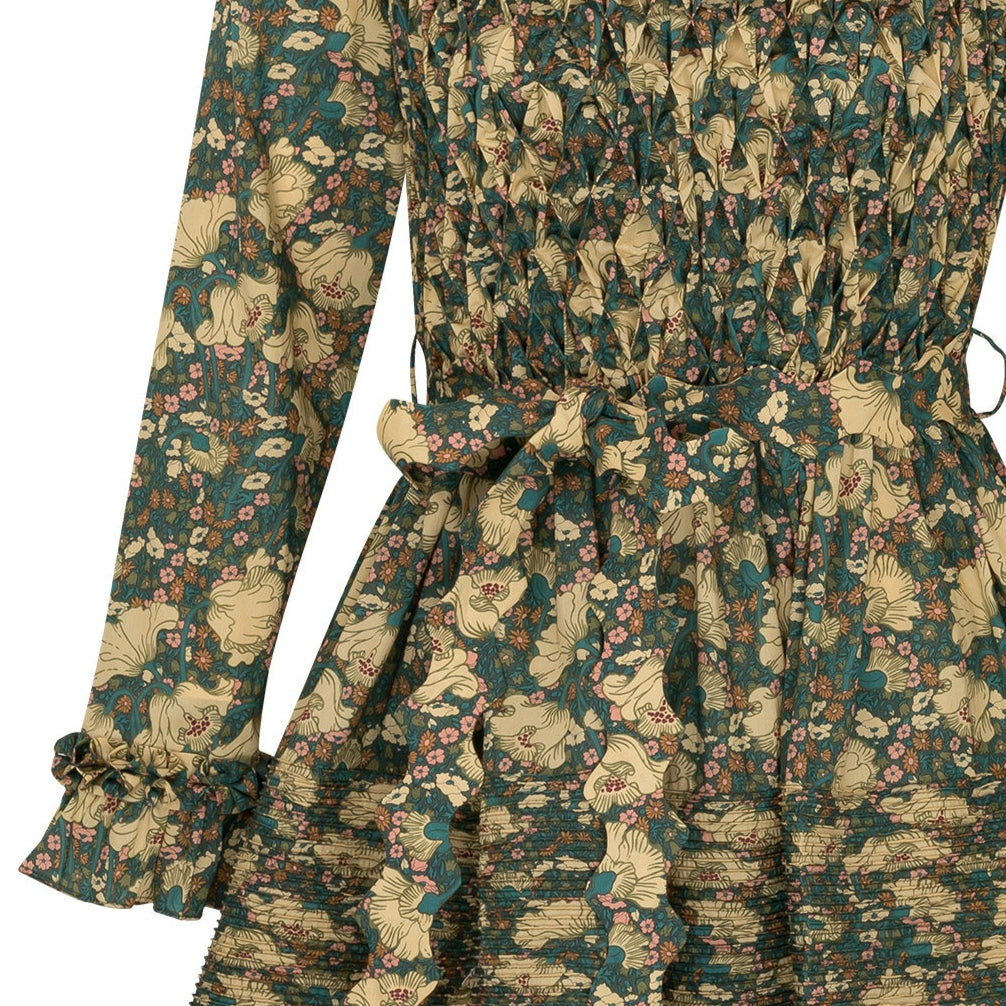 DELPHINE maxi pin-tuck cotton dress