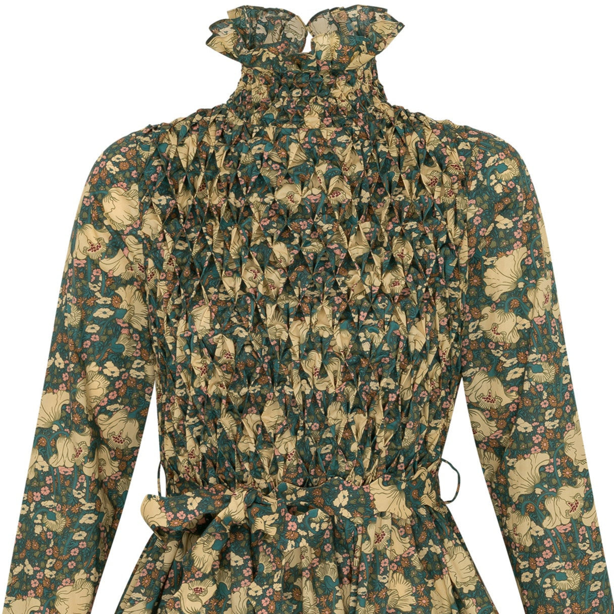 DELPHINE maxi pin-tuck cotton dress