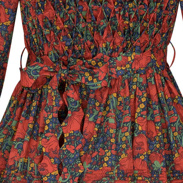 DELPHINE maxi pin-tuck cotton dress