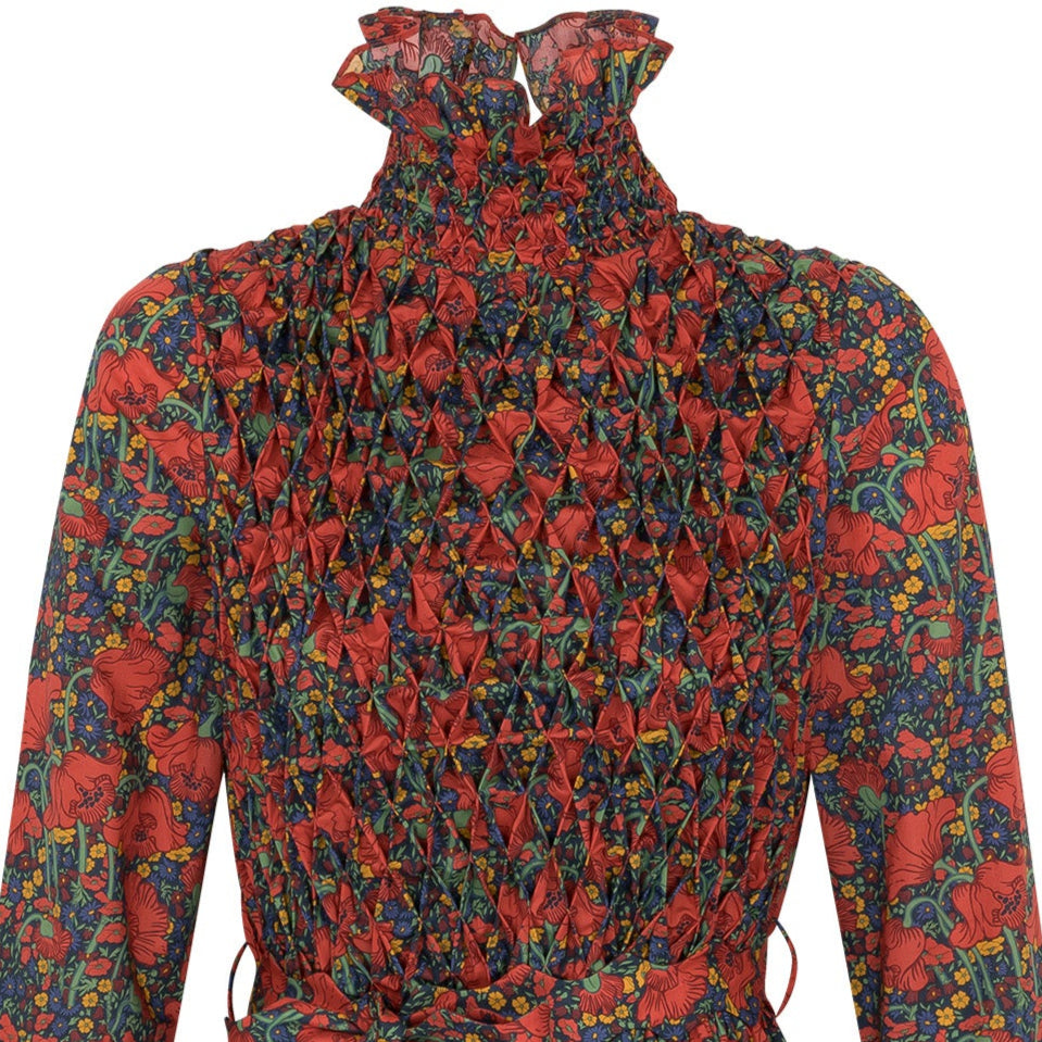 DELPHINE maxi pin-tuck cotton dress