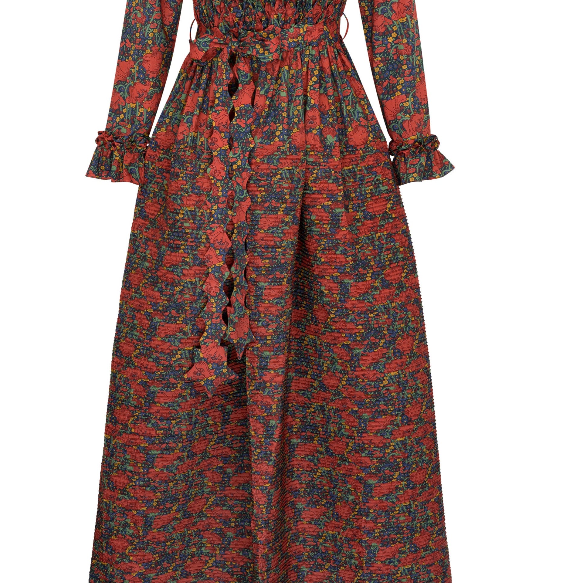 DELPHINE maxi pin-tuck cotton dress