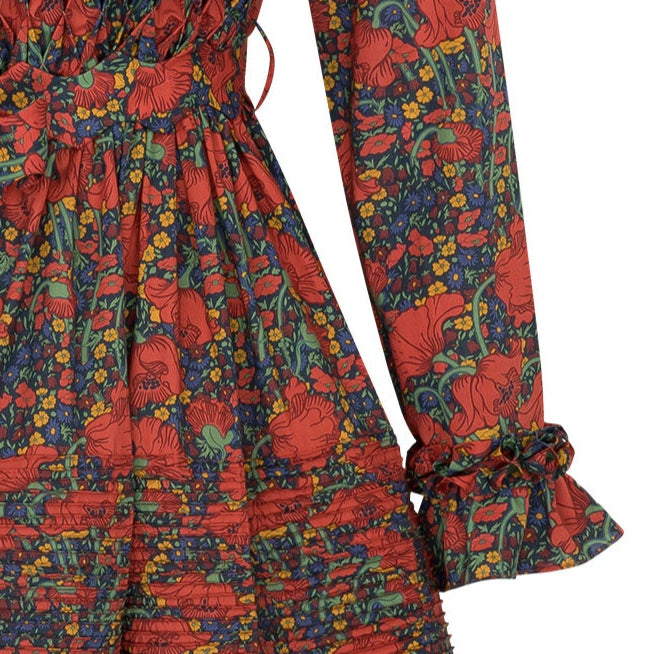 DELPHINE maxi pin-tuck cotton dress