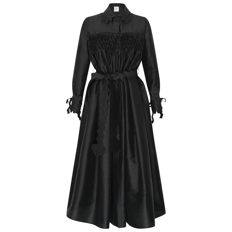 MIRA silk taffeta maxi evening coat